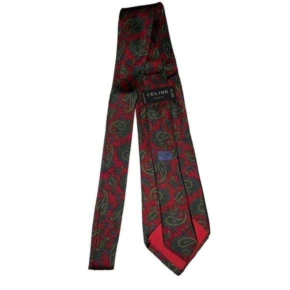 CELINE PARIS MEN’S 100% SILK PAISLEY TIE - Picture 4 of 9